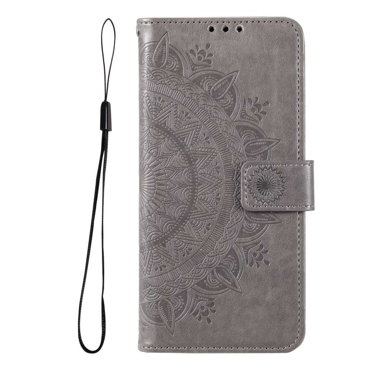 Hülle für Samsung Galaxy A73 5G Handyhülle Flip Case Cover Tasche Mandala Grau