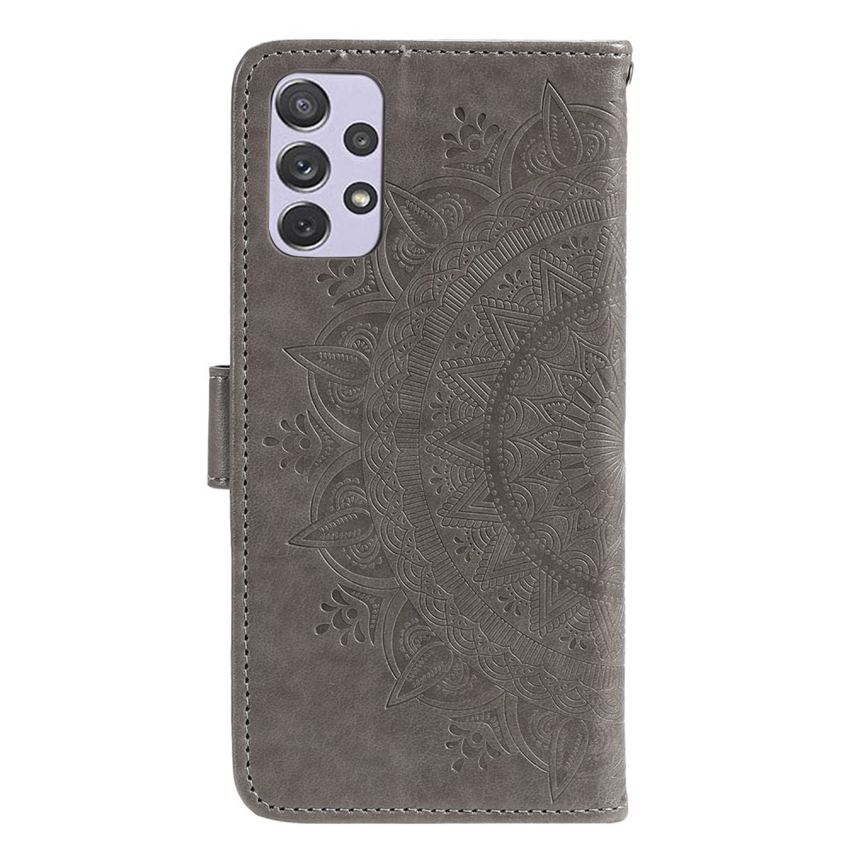 Hülle für Samsung Galaxy A73 5G Handyhülle Flip Case Cover Tasche Mandala Grau