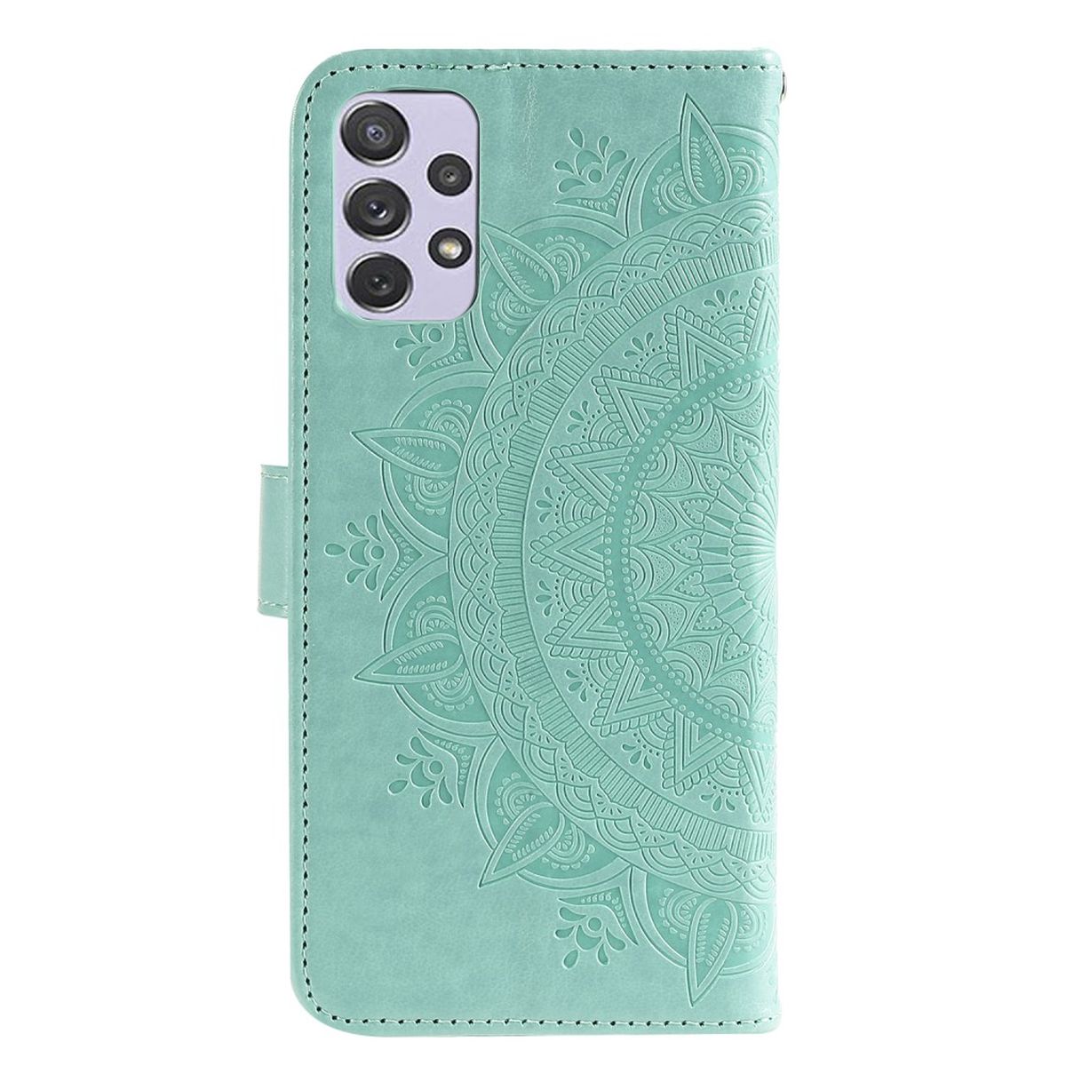 Hülle für Samsung Galaxy A73 5G Handyhülle Flip Case Cover Tasche Mandala Grün