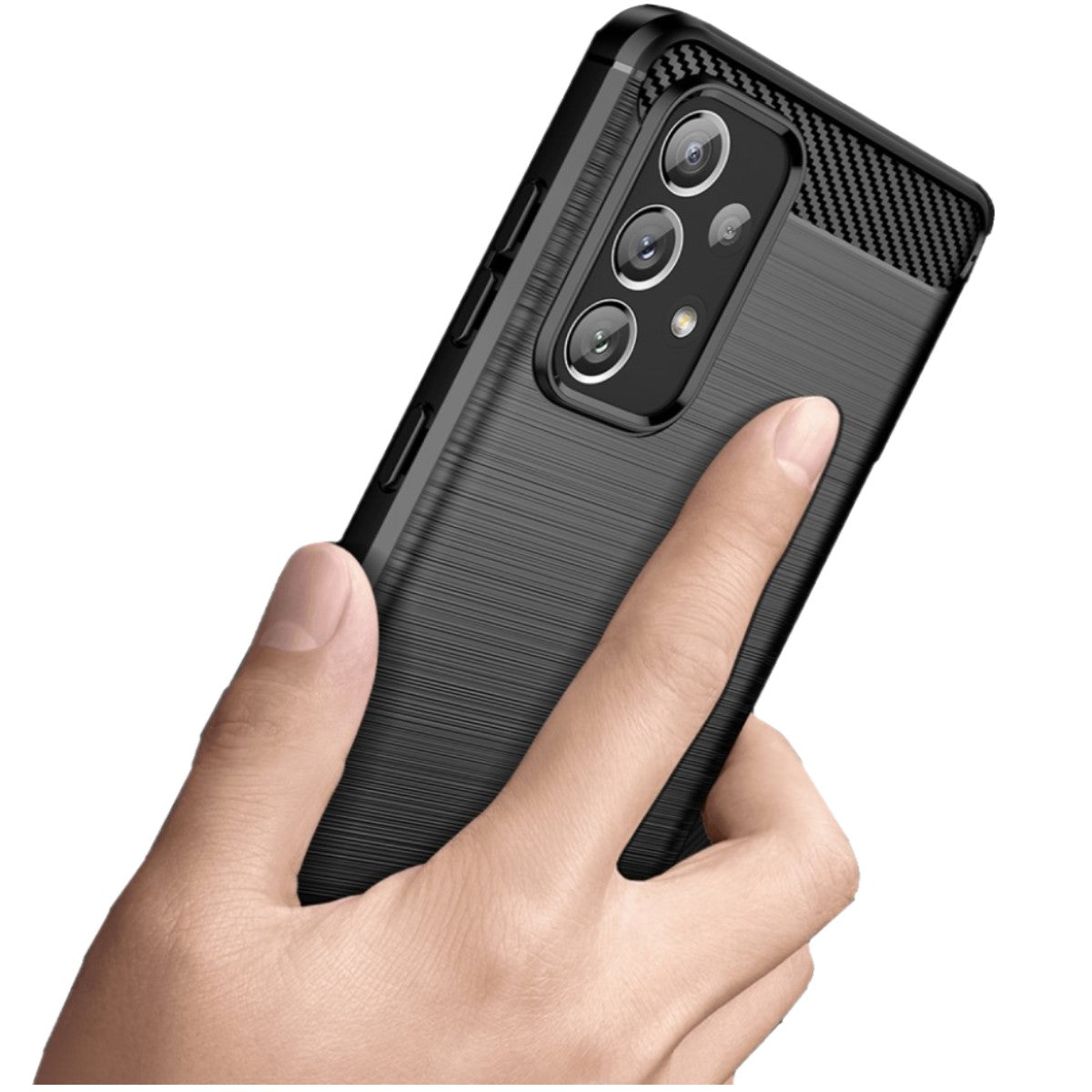 Hülle für Samsung Galaxy A73 5G Handyhülle Silikon Case Cover Carbonfarben