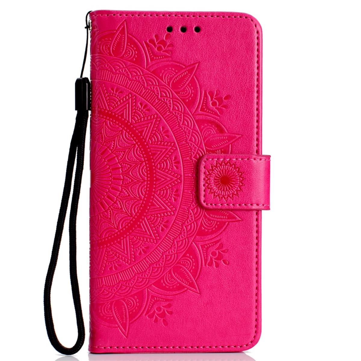 Hülle für Samsung Galaxy J4 2018 Handyhülle Flip Case Schutz Cover Mandala Pink