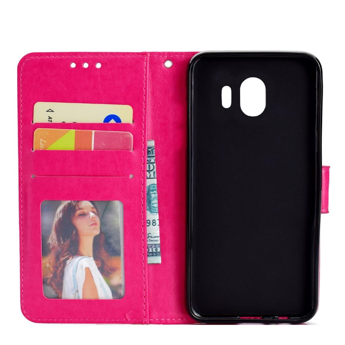 Hülle für Samsung Galaxy J4 2018 Handyhülle Flip Case Schutz Cover Mandala Pink