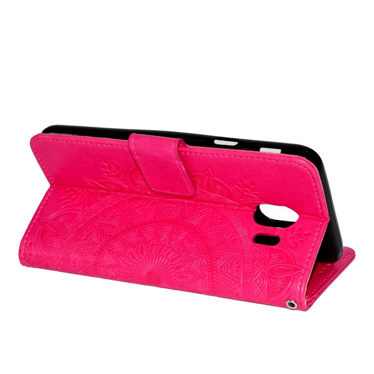 Hülle für Samsung Galaxy J4 2018 Handyhülle Flip Case Schutz Cover Mandala Pink