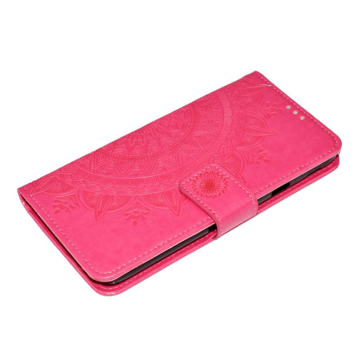 Hülle für Samsung Galaxy J4 2018 Handyhülle Flip Case Schutz Cover Mandala Pink