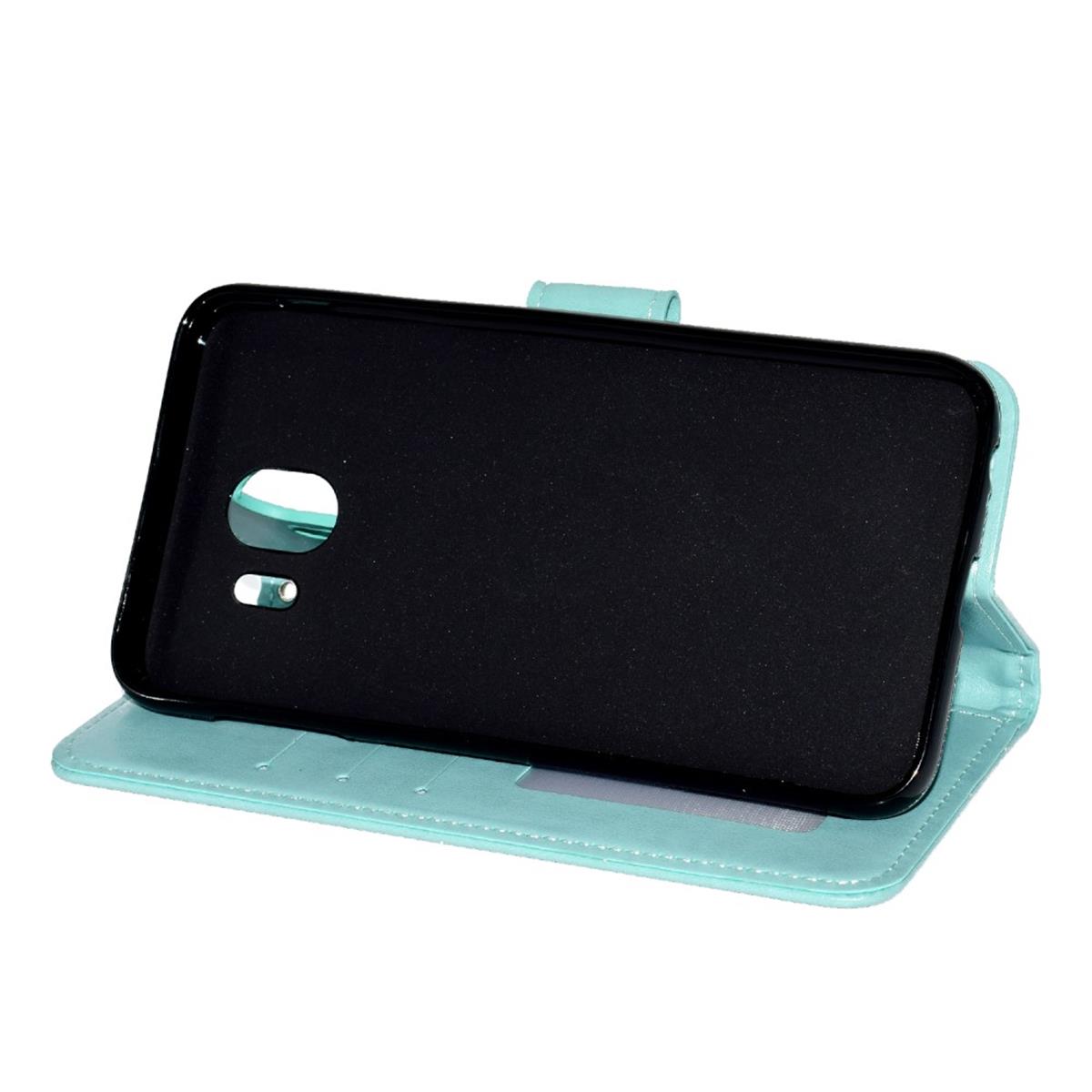 Hülle für Samsung Galaxy J4 2018 Handyhülle Flip Case Schutz Tasche Mandala Grün