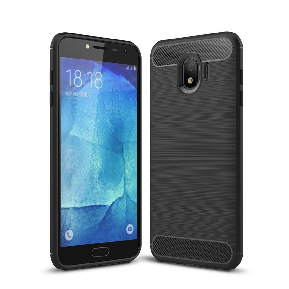 Hülle für Samsung Galaxy J4 2018 Handyhülle Schutzhülle Cover Case Carbon farben