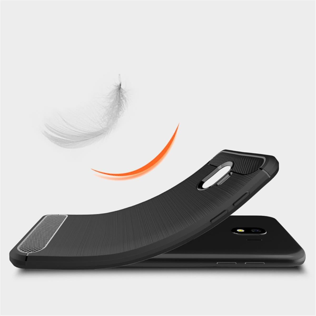 Hülle für Samsung Galaxy J4 2018 Handyhülle Schutzhülle Cover Case Carbon farben