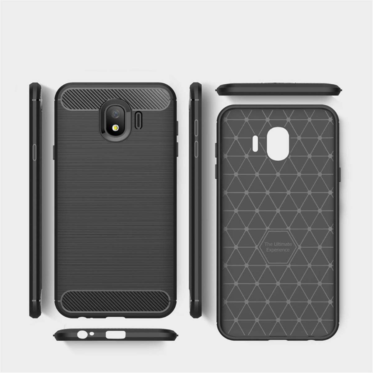 Hülle für Samsung Galaxy J4 2018 Handyhülle Schutzhülle Cover Case Carbon farben