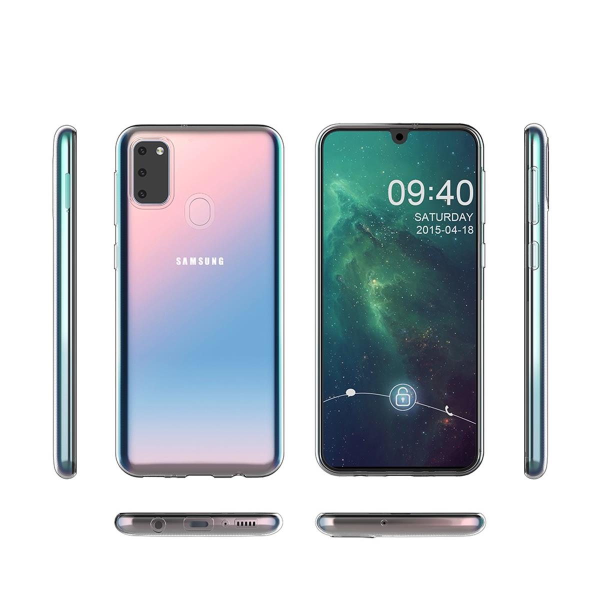 Hülle für Samsung Galaxy M21 Handyhülle Silikon Cover Case Bumper Transparent