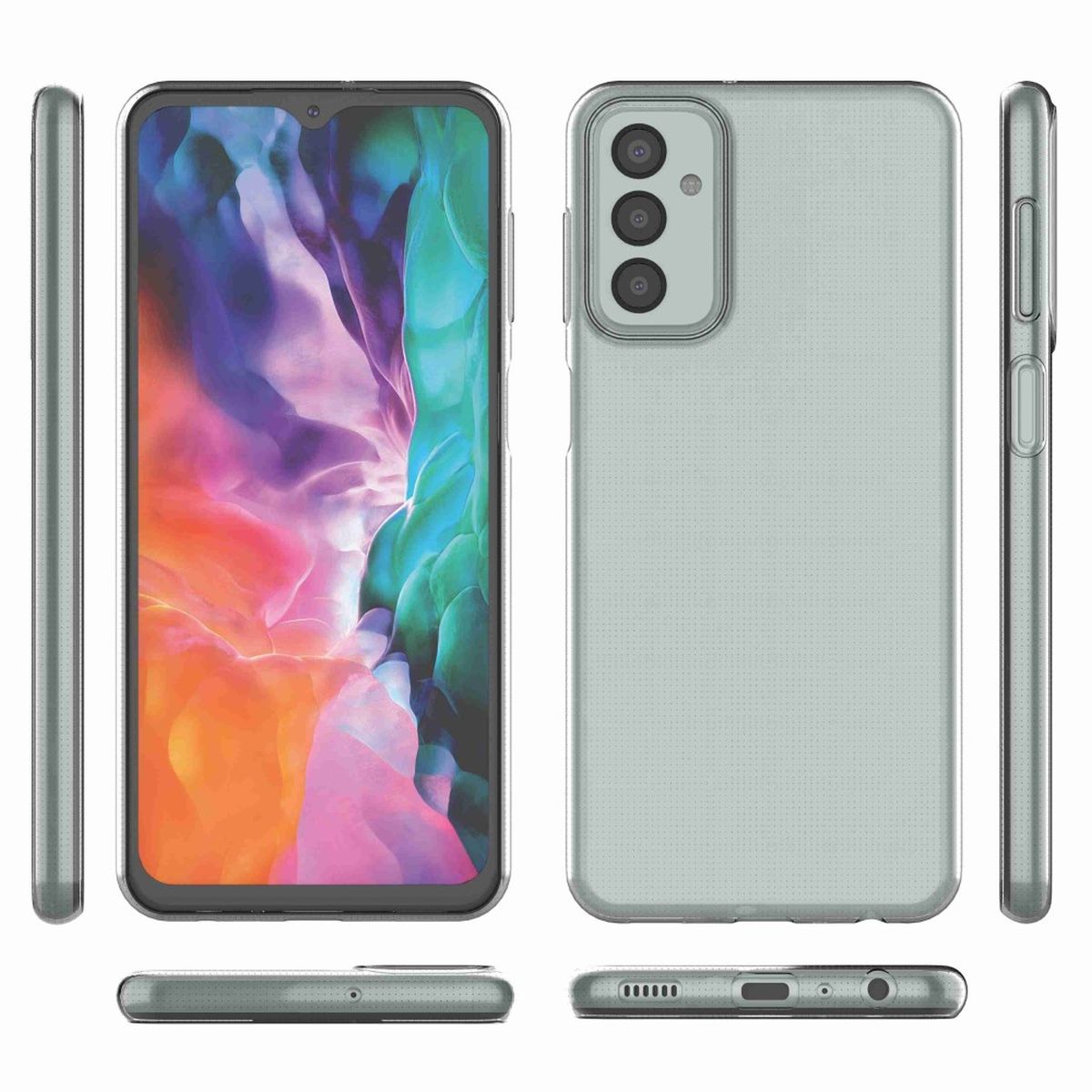 Hülle für Samsung Galaxy M23 Handyhülle Silikon Cover Case Bumper Softcase Klar