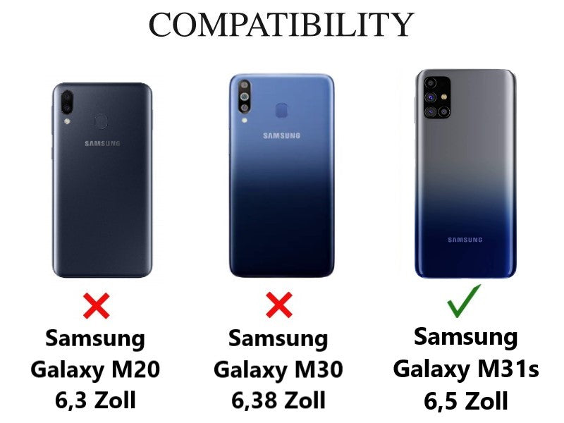 Hülle für Samsung Galaxy M31s Handyhülle Flip Case Cover Schutzhülle Tasche Mandala Lila