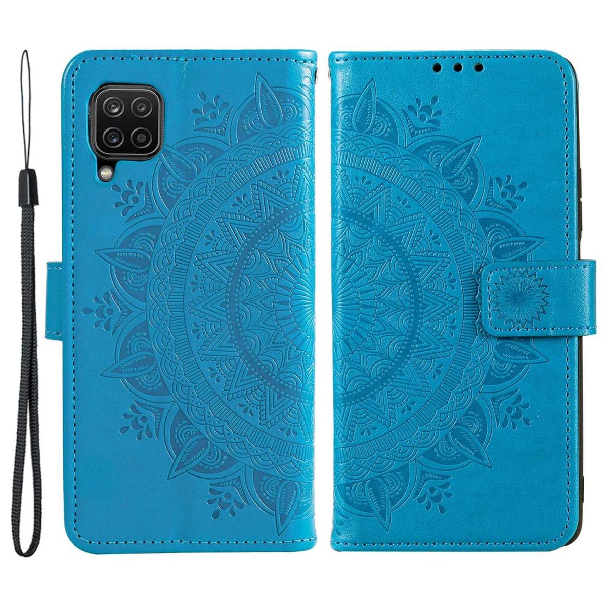 Hülle für Samsung Galaxy M33 5G Handyhülle Flip Case Cover Etui Mandala Blau