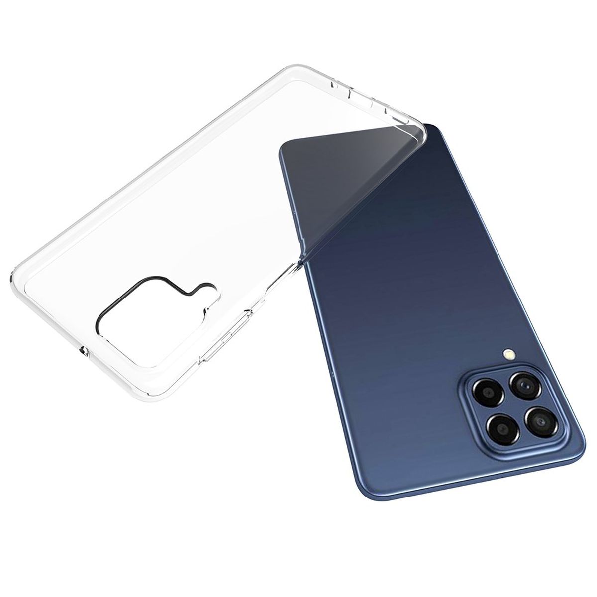 Hülle für Samsung Galaxy M53 5G Handyhülle Silikon Cover Case Bumper klar