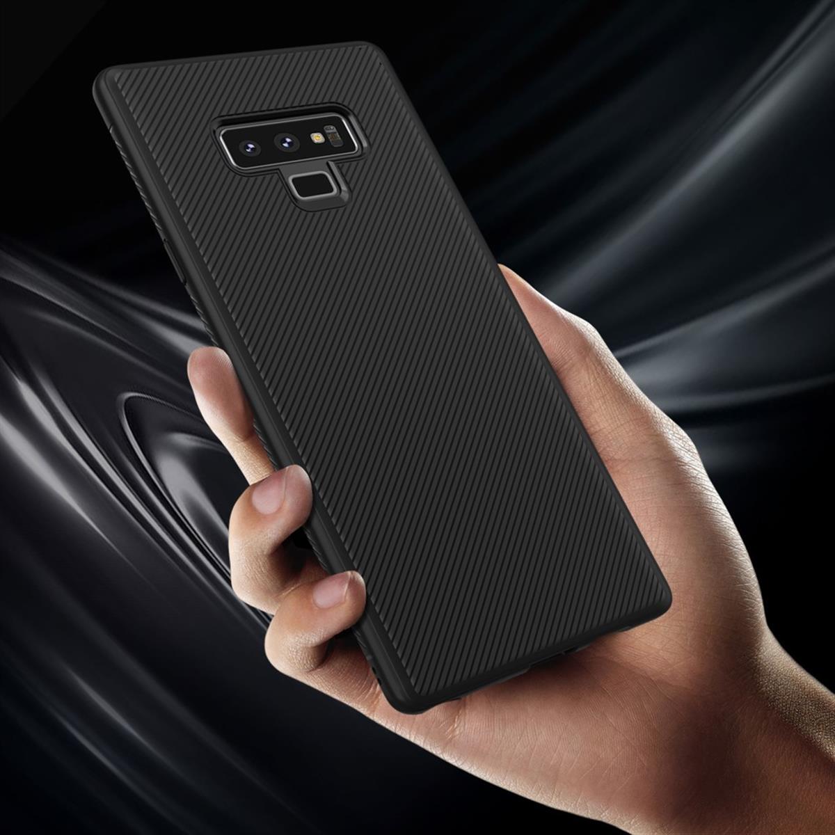 Hülle für Samsung Galaxy Note 9 Handyhülle Silikon Case Cover Carbonfarben