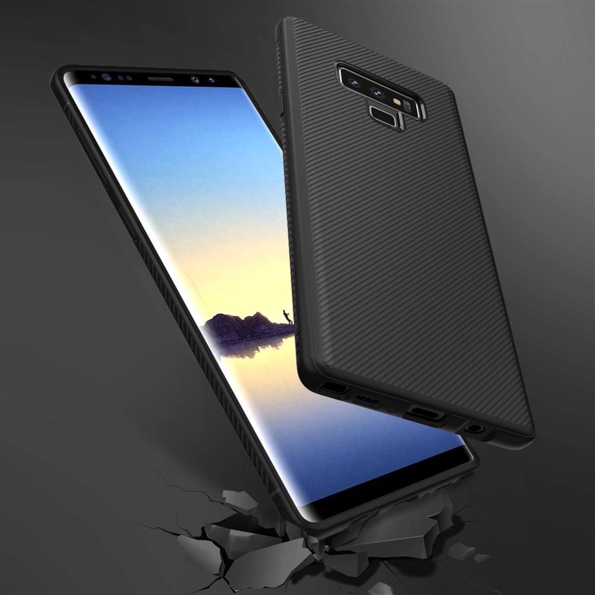 Hülle für Samsung Galaxy Note 9 Handyhülle Silikon Case Cover Carbonfarben