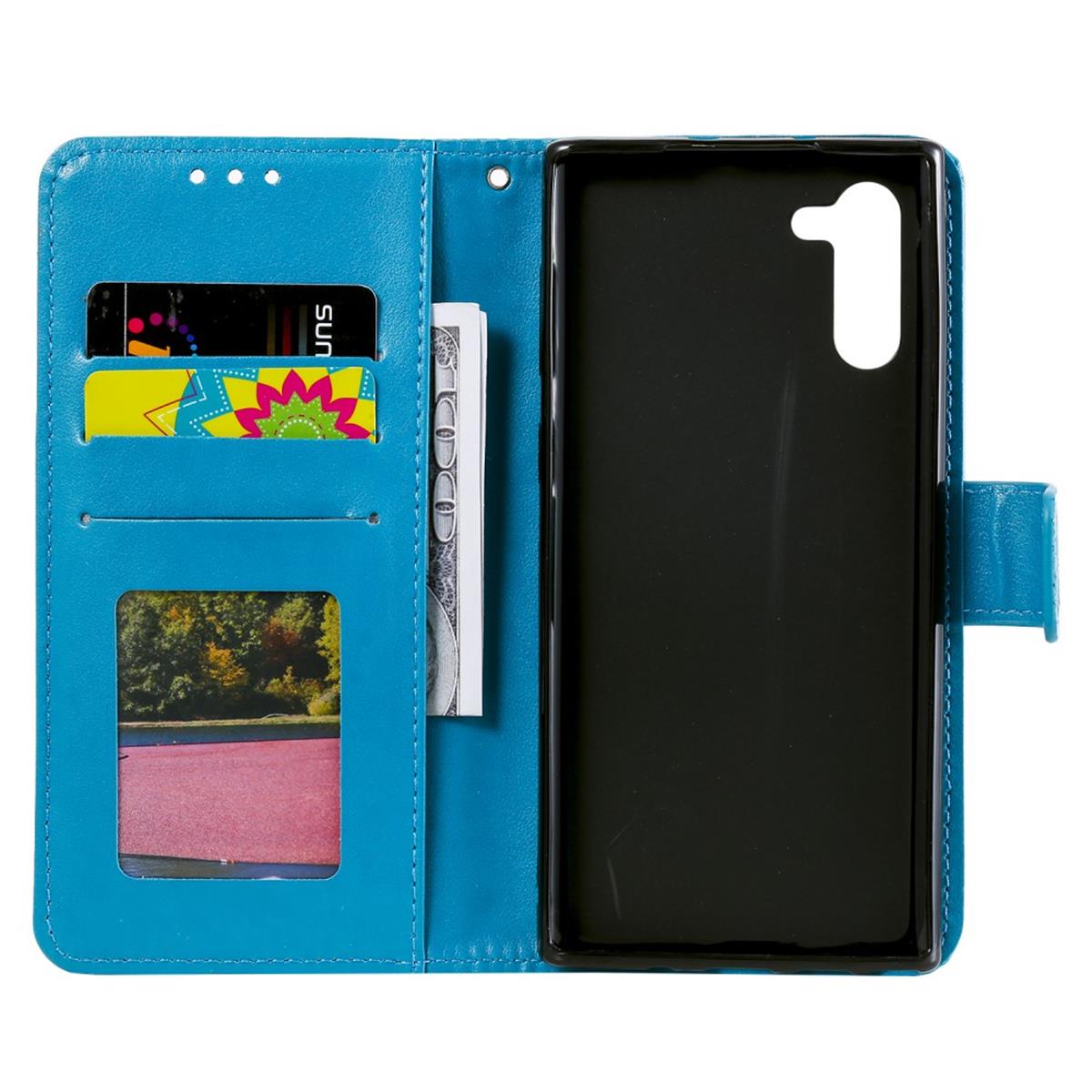 Hülle für Samsung Galaxy Note10 Handyhülle Flip Case Schutzhülle Mandala Blau
