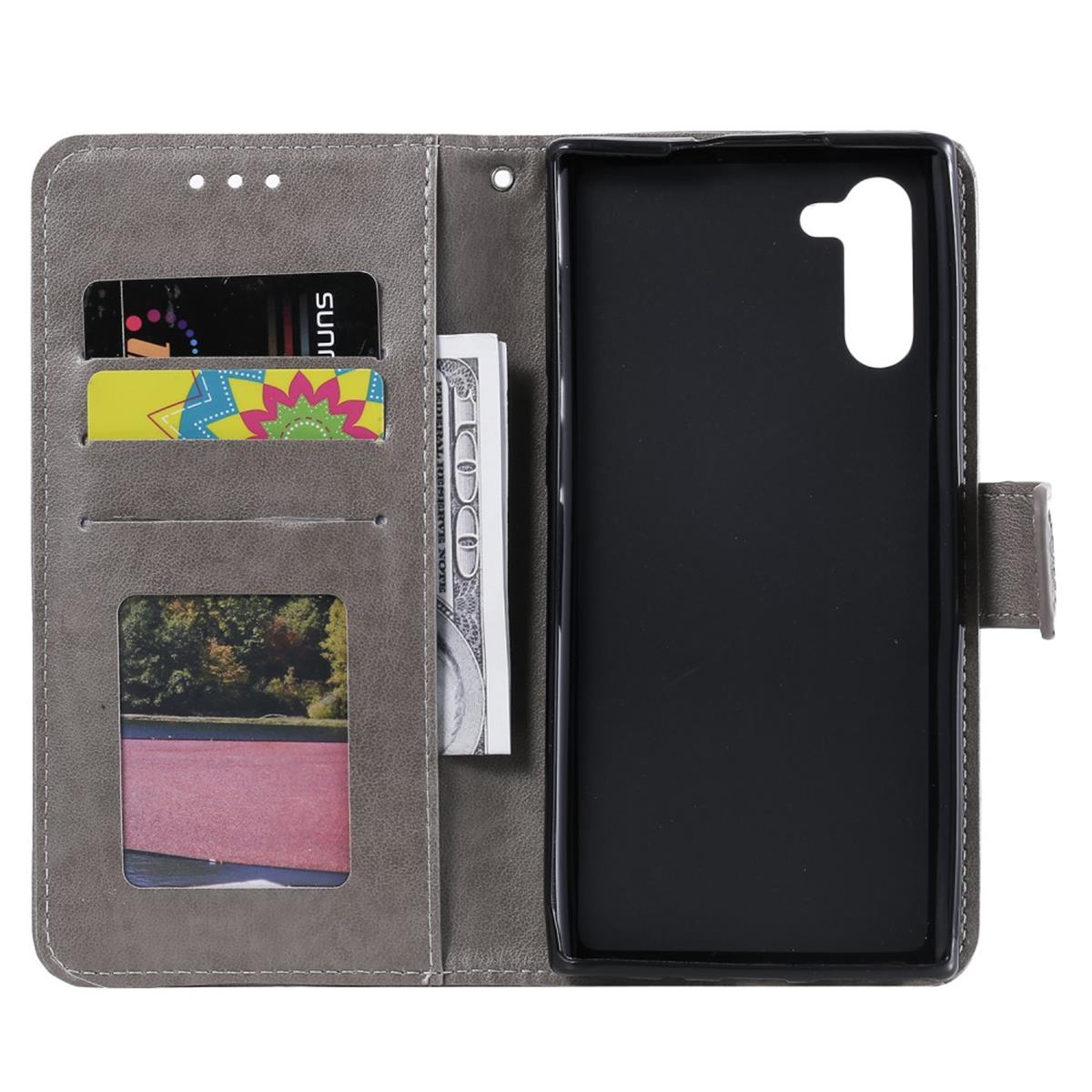 Hülle für Samsung Galaxy Note10 Handyhülle Schutz Tasche Flip Case Cover Mandala Grau