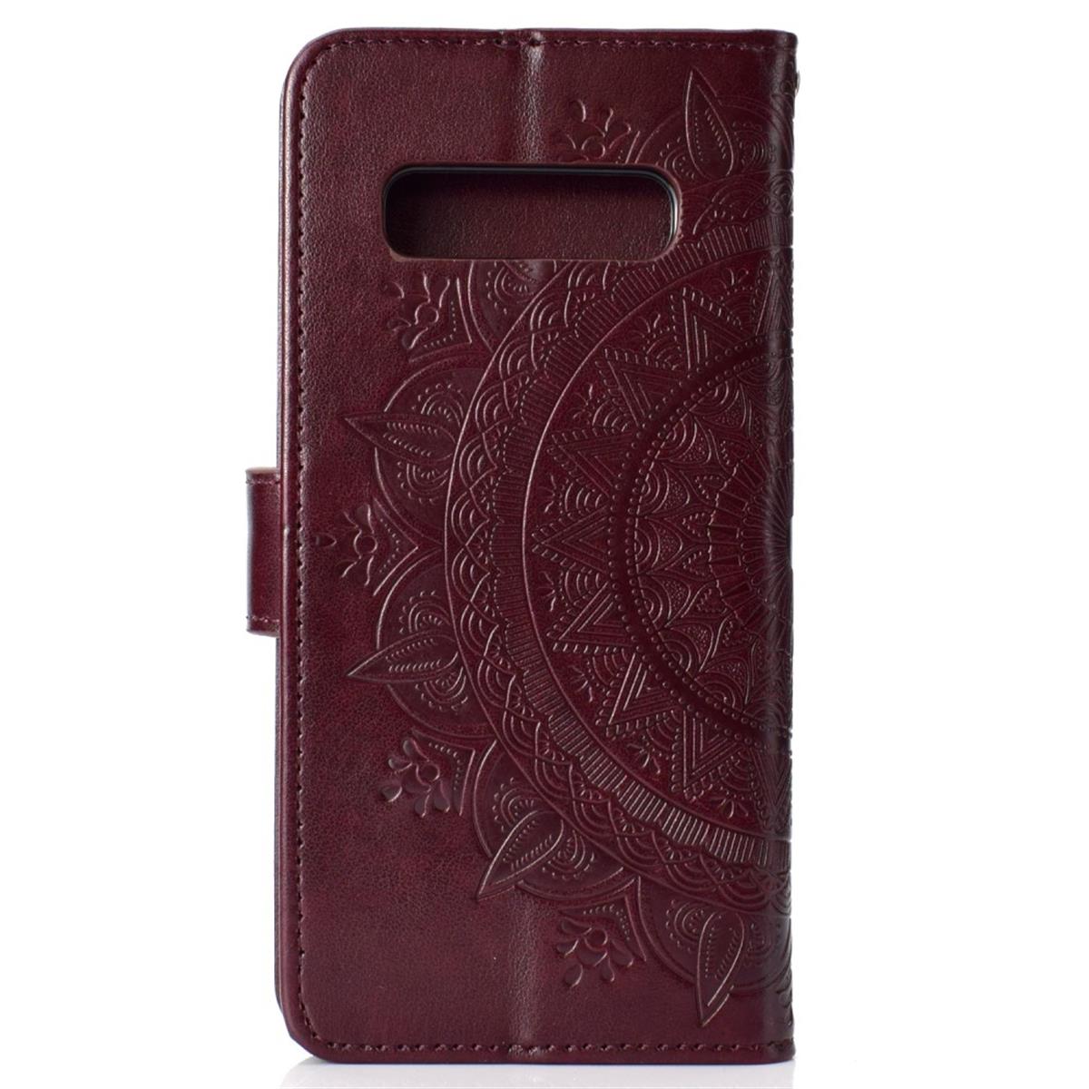 Hülle für Samsung Galaxy S10 Handyhülle Flip Case Cover Bumper Mandala Braun