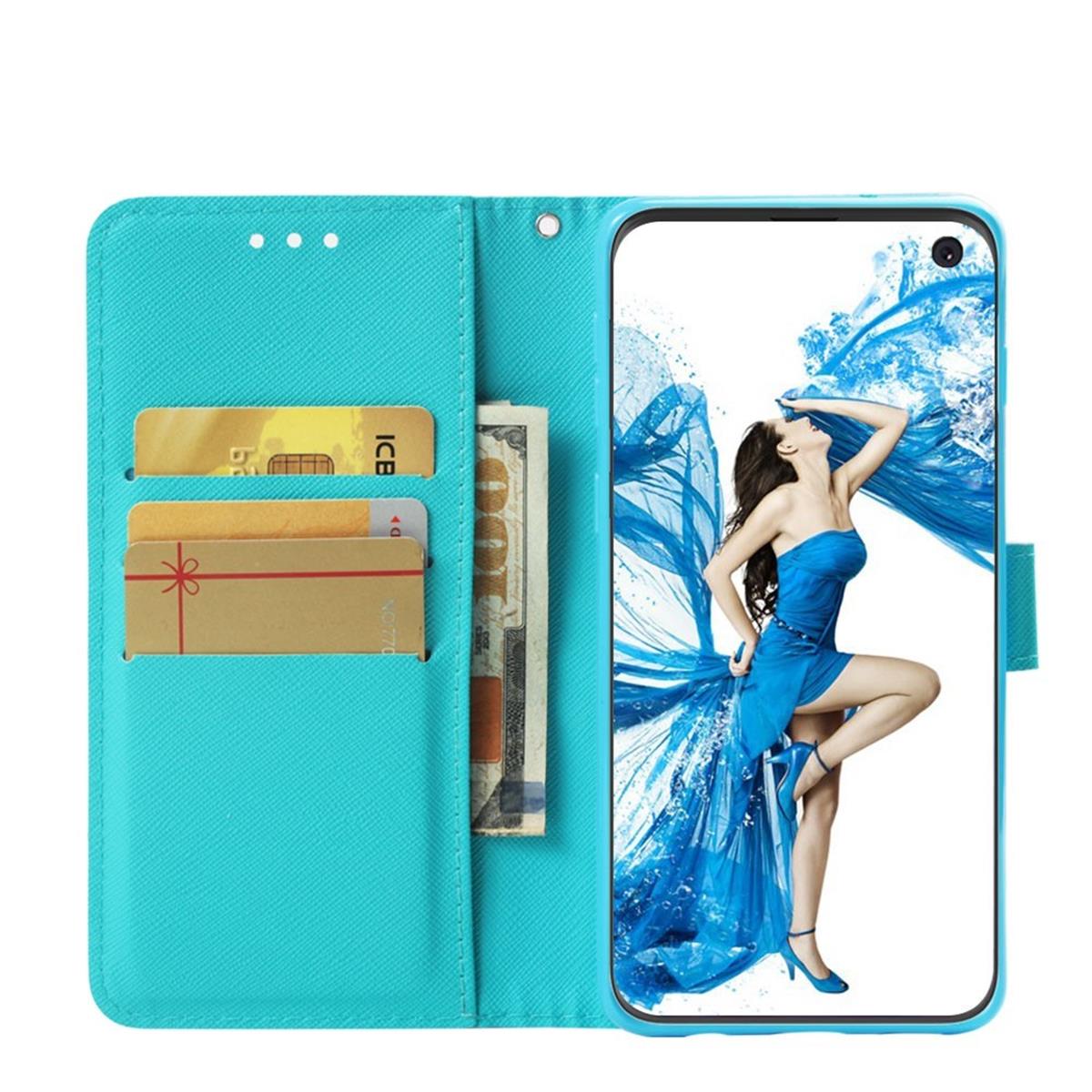 Hülle für Samsung Galaxy S10 Handyhülle Flip Case Cover Bumper Motiv Totenkopf