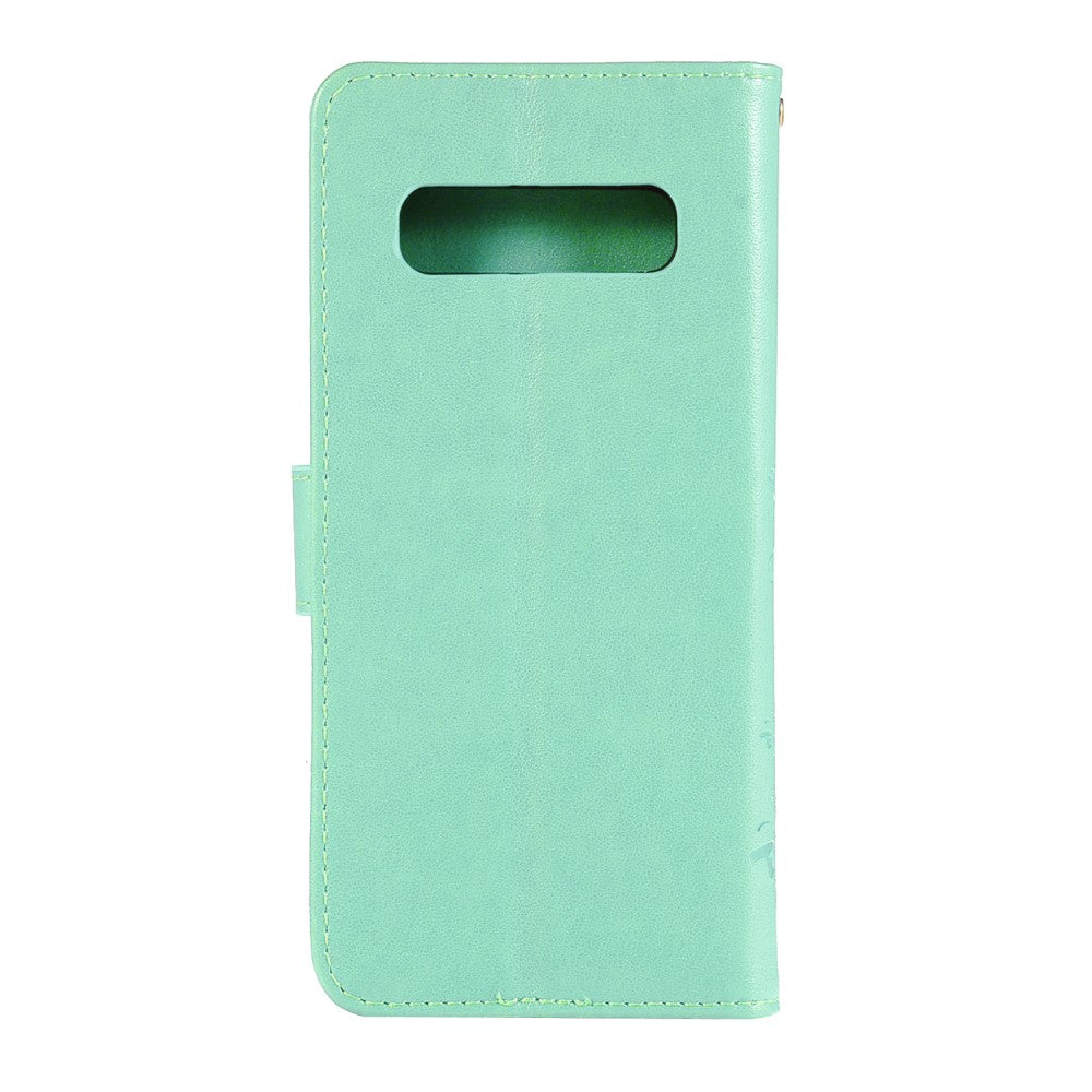 Hülle für Samsung Galaxy S10 Handyhülle Flip Case Cover Schmetterling Grün