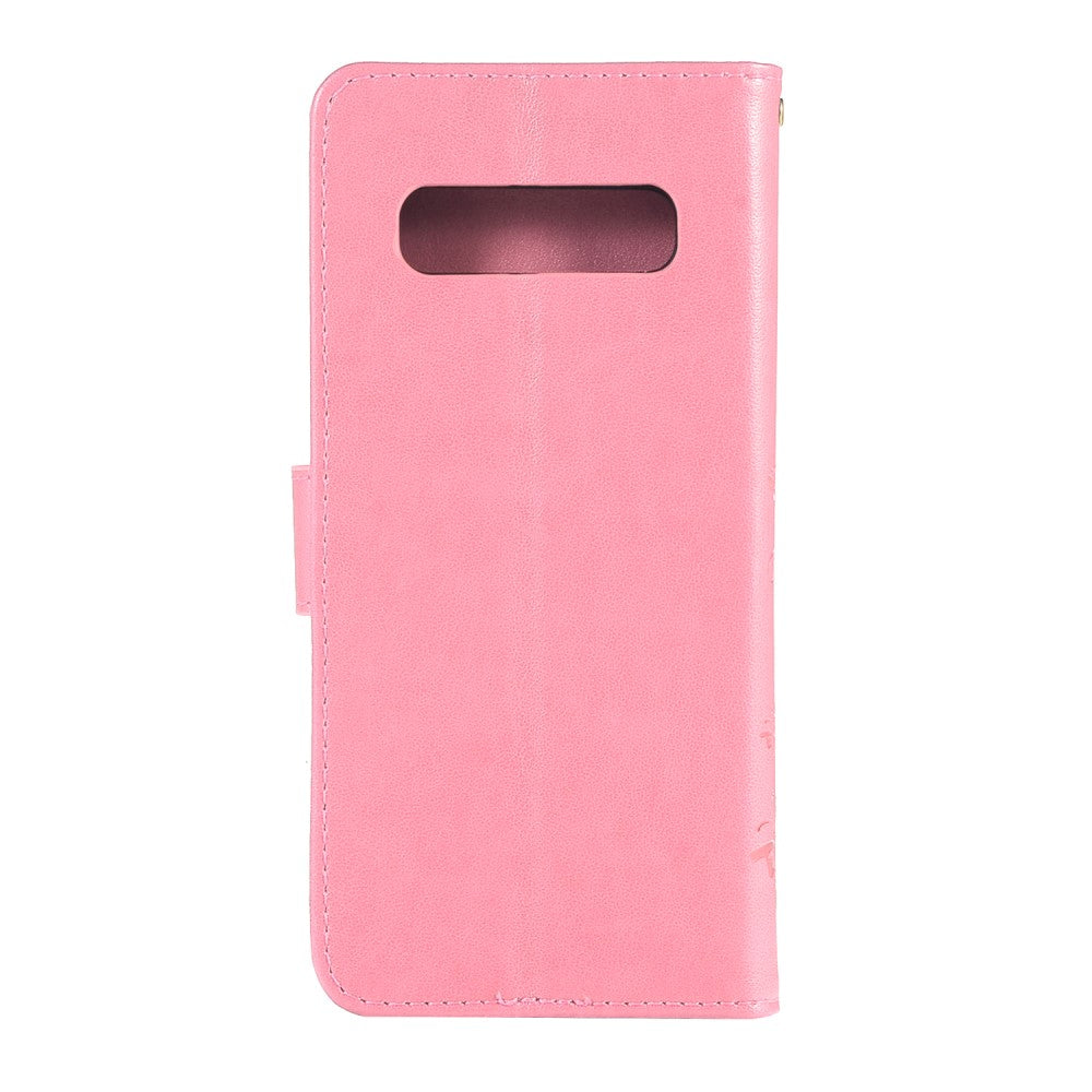 Hülle für Samsung Galaxy S10 Handyhülle Flip Case Cover Schmetterling Rosa