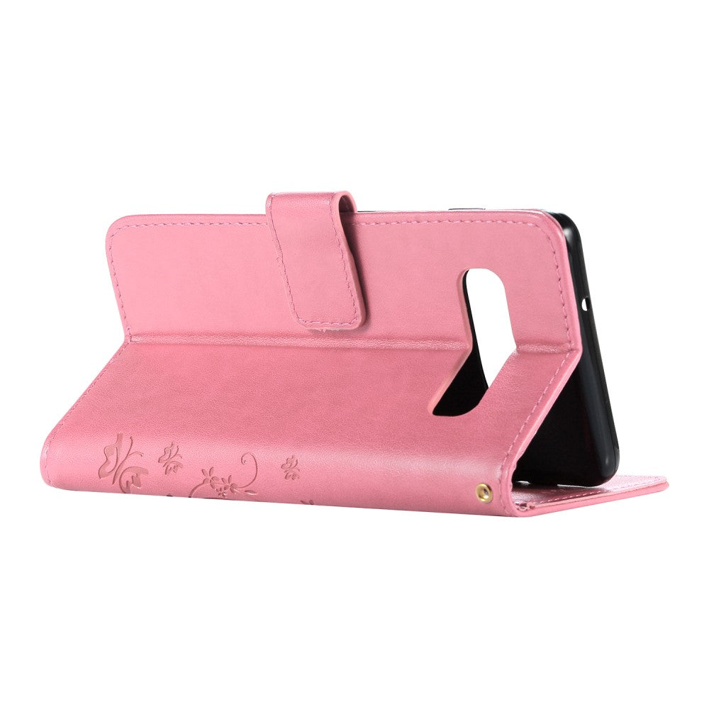 Hülle für Samsung Galaxy S10 Handyhülle Flip Case Cover Schmetterling Rosa
