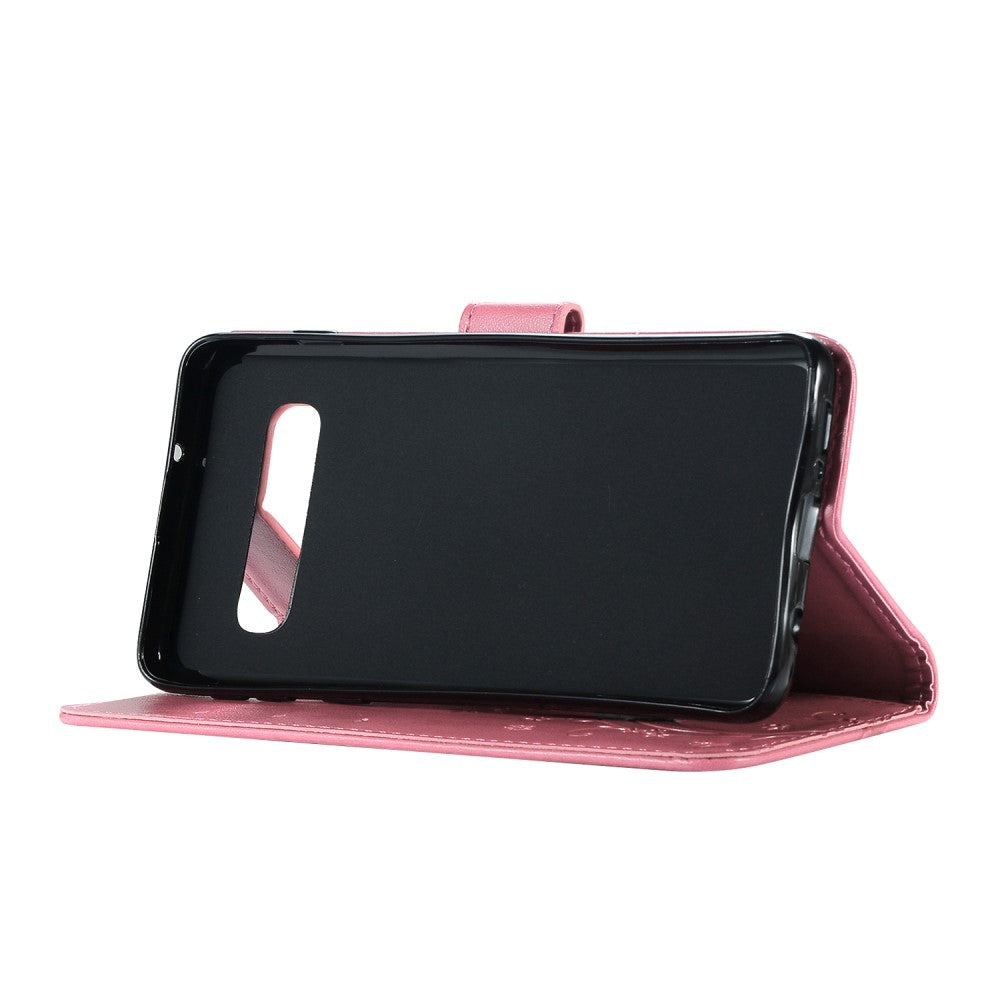 Hülle für Samsung Galaxy S10 Handyhülle Flip Case Cover Schmetterling Rosa
