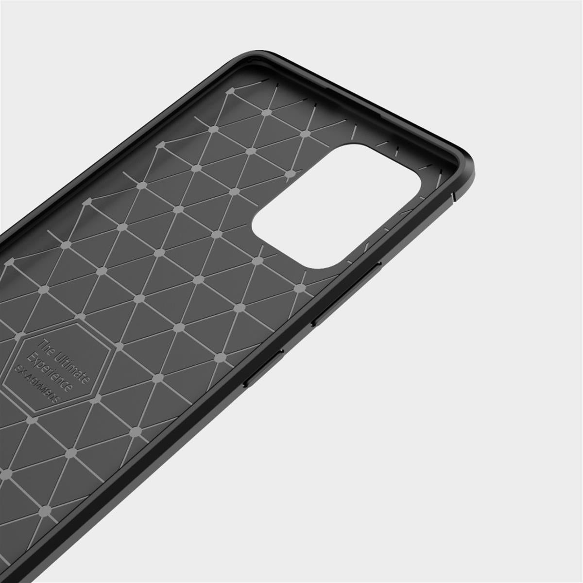 Hülle für Samsung Galaxy S10 Lite Handyhülle Silikon Case Cover Carbonfarben