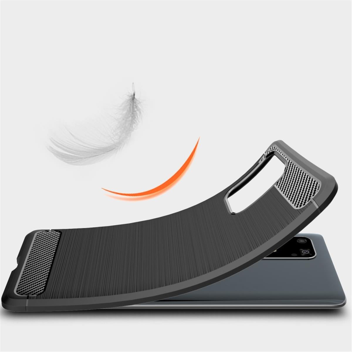 Hülle für Samsung Galaxy S10 Lite Handyhülle Silikon Case Cover Carbonfarben