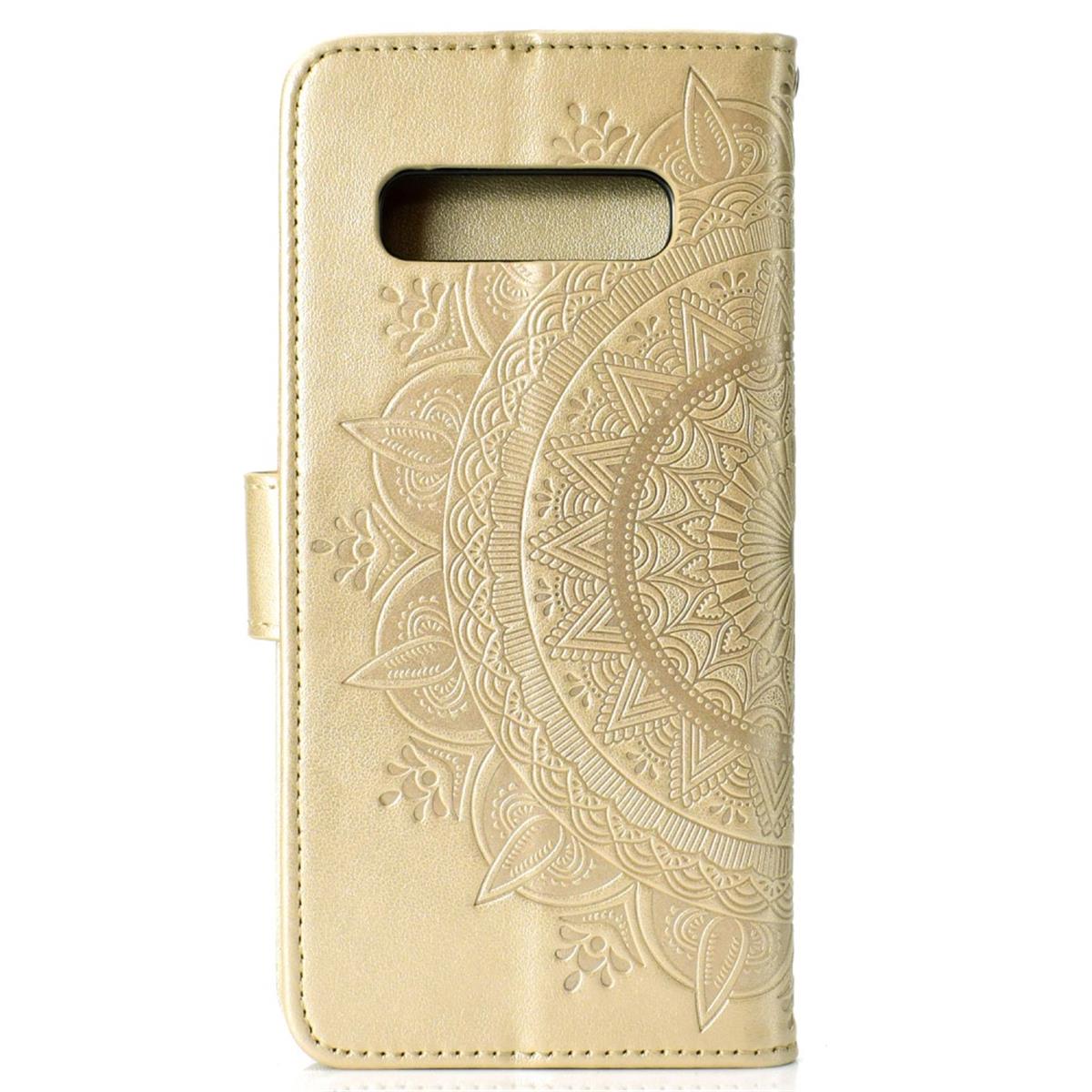 Hülle für Samsung Galaxy S10+ (Plus) Handyhülle Case Schutzhülle Mandala Gold