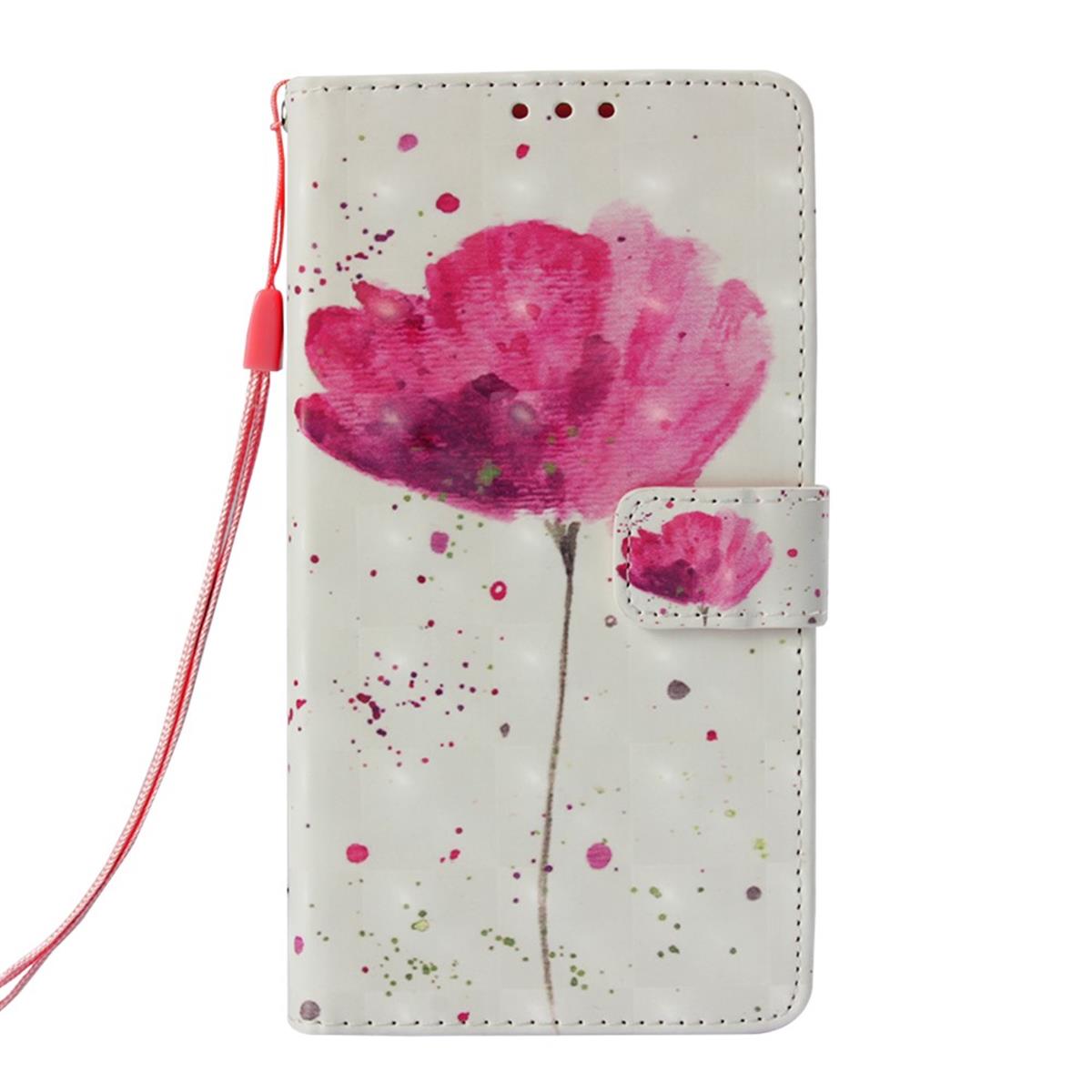 Hülle für Samsung Galaxy S10e Handyhülle Flip Case Schutzhülle Motiv Blume rosa