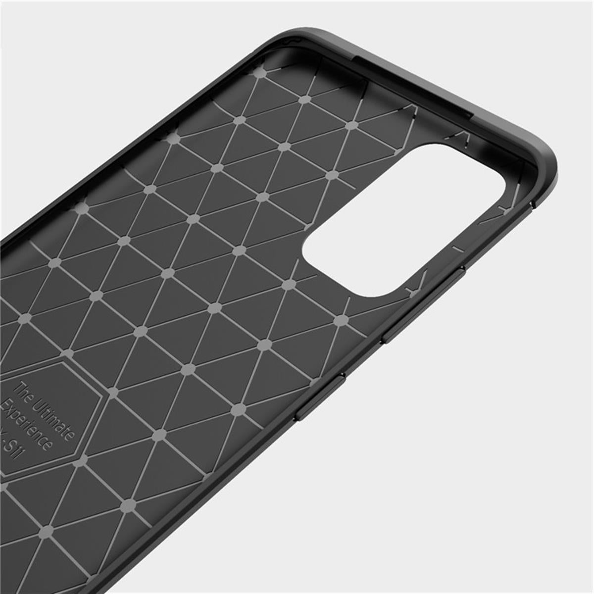 Hülle für Samsung Galaxy S20 FE Handyhülle Silikon Case Cover Schutzhülle Carbonfarben