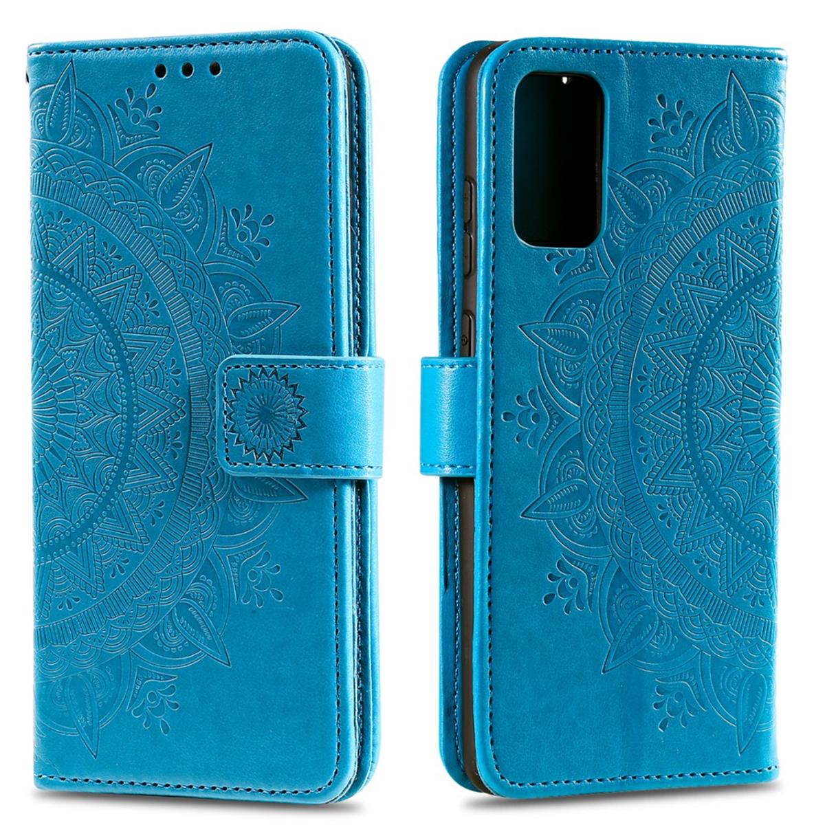 Hülle für Samsung Galaxy S20 Handyhülle Flip Case Schutzhülle Cover Mandala Blau