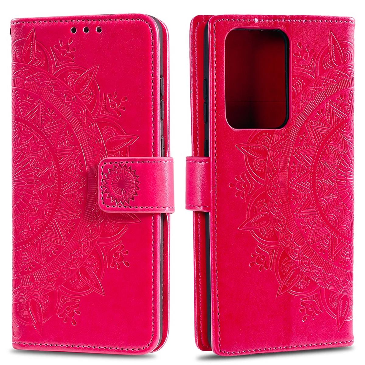 Hülle für Samsung Galaxy S20 Ultra Handyhülle Flip Case Schutzhülle Mandala Pink