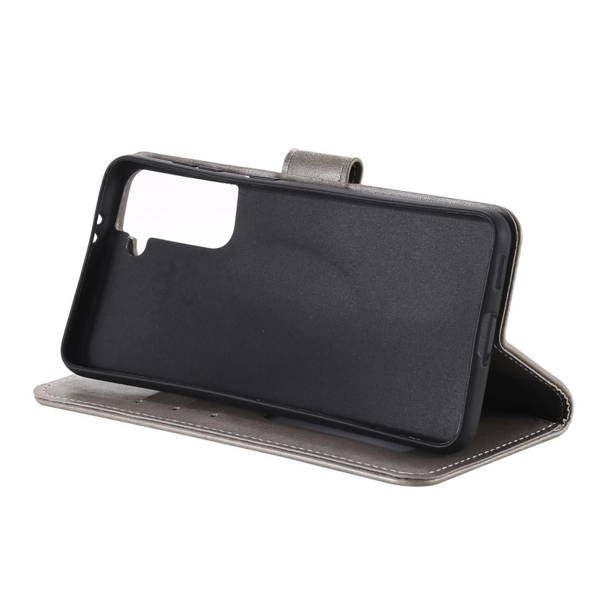 Hülle für Samsung Galaxy S21 Handyhülle Flip Case Cover Schutzhülle Mandala Grau