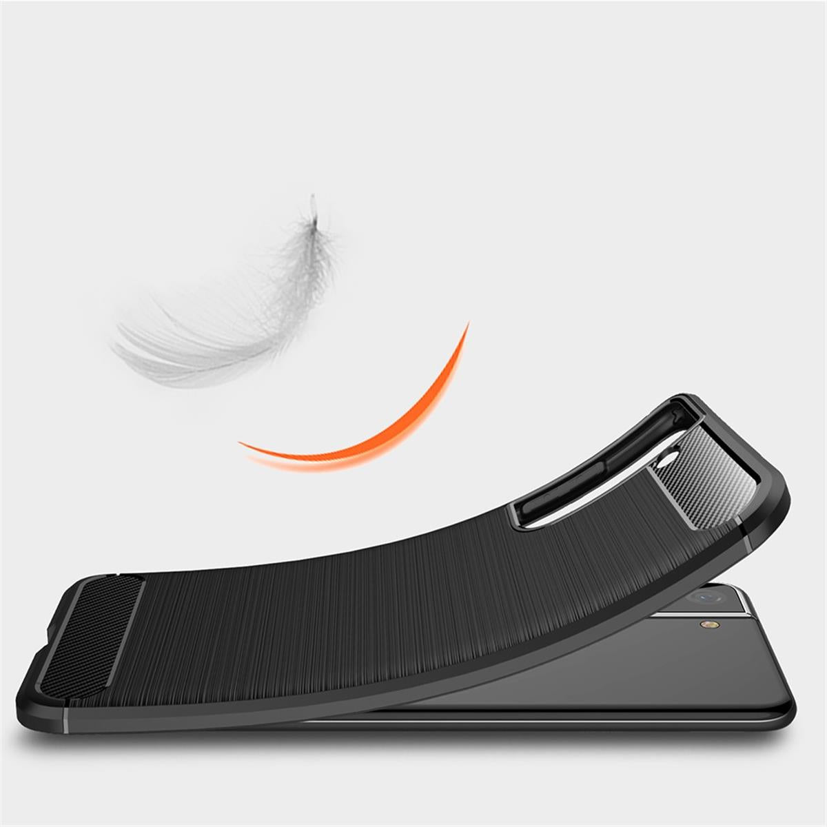 Hülle für Samsung Galaxy S21 Handyhülle Silikon Case Cover Bumper Carbonfarben