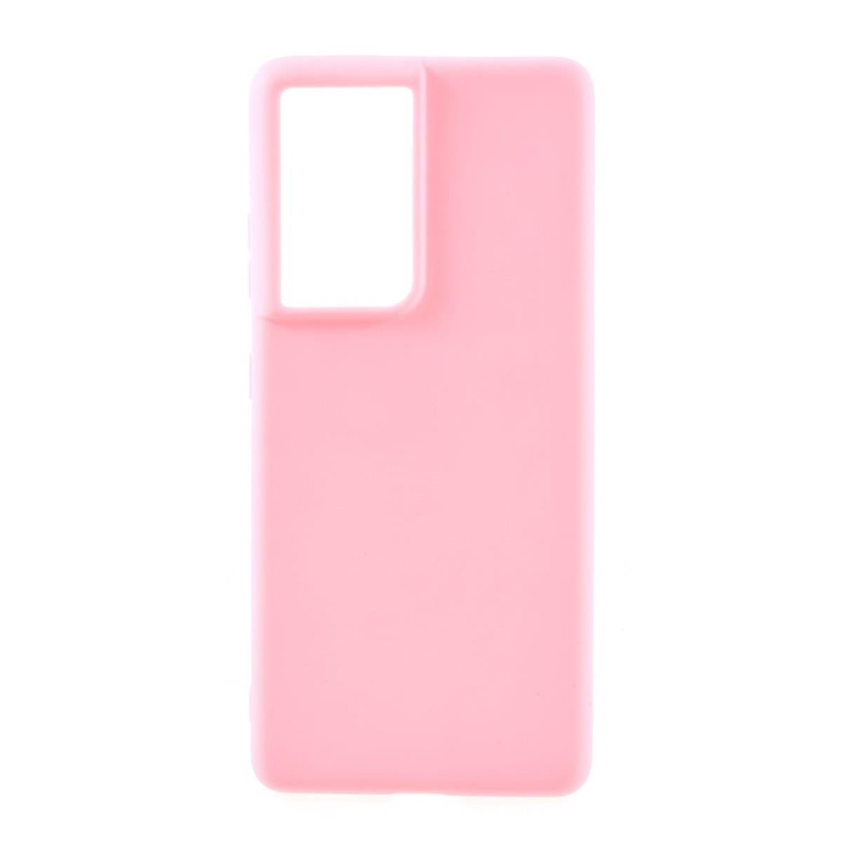 Hülle für Samsung Galaxy S21 Ultra 5G Handyhülle Silikon Case Cover Schutzhülle Matt Rosa