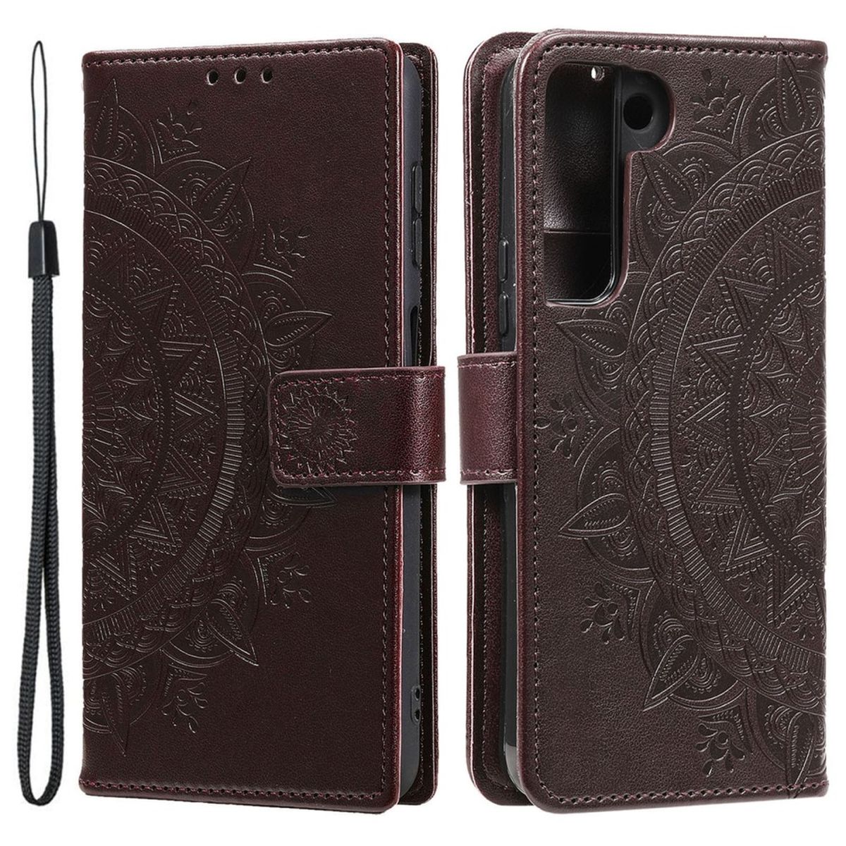 Hülle für Samsung Galaxy S22 5G Handyhülle Flip Case Cover Tasche Mandala Braun - CoverKingz