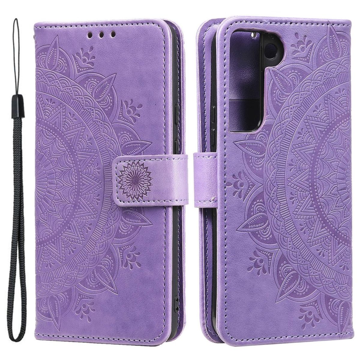 Hülle für Samsung Galaxy S22 5G Handyhülle Flip Case Cover Tasche Mandala Lila - CoverKingz