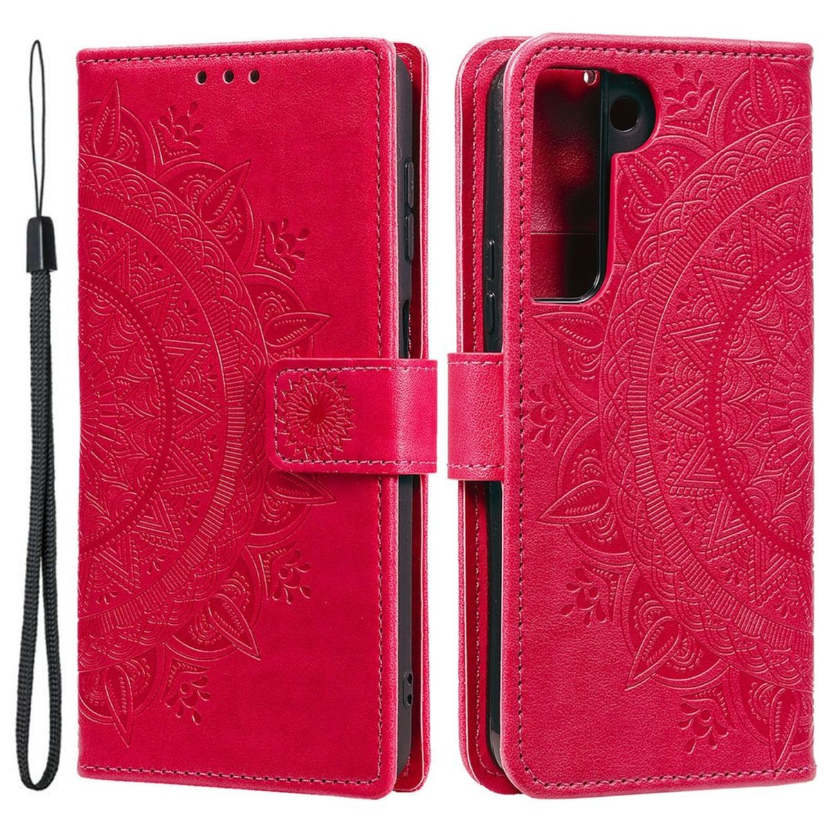 Hülle für Samsung Galaxy S22 5G Handyhülle Flip Case Cover Tasche Mandala Pink - CoverKingz