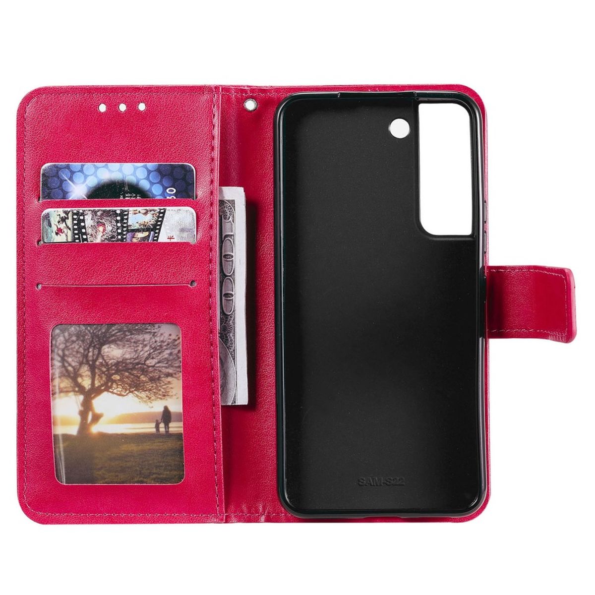 Hülle für Samsung Galaxy S22 5G Handyhülle Flip Case Cover Tasche Mandala Pink - CoverKingz