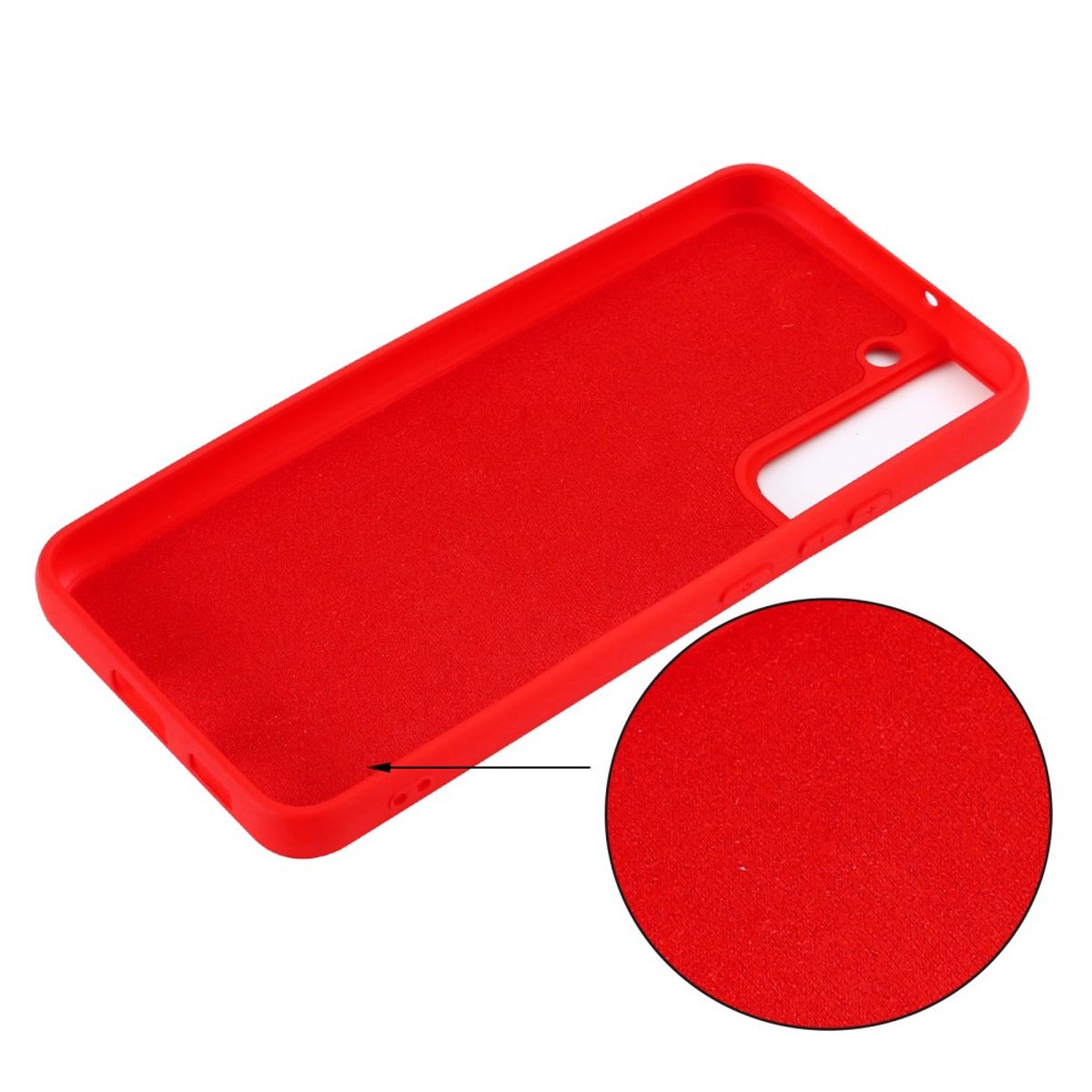 Hülle für Samsung Galaxy S22 5G Handyhülle Silikon Case Cover Bumper Matt Rot