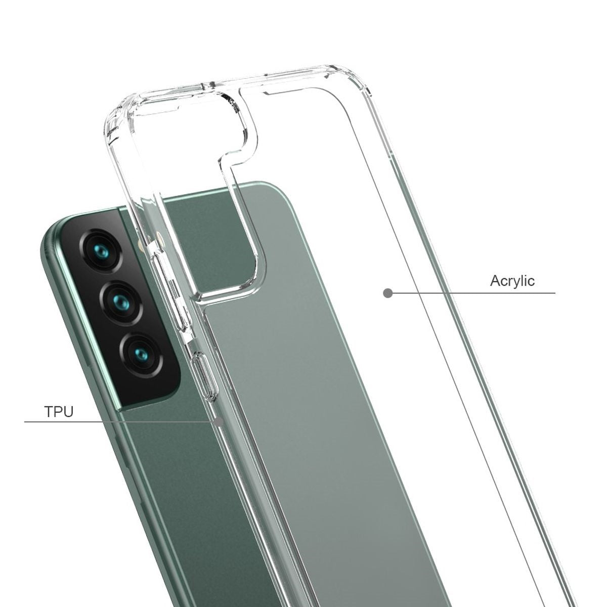Hülle für Samsung Galaxy S22+ (Plus) Handy Cover Hybrid Silikon Case Bumper Klar