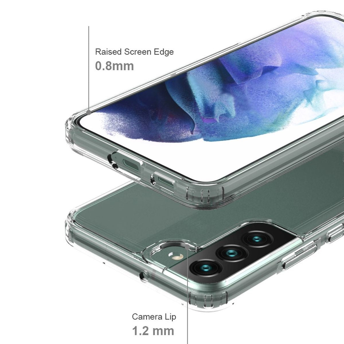Hülle für Samsung Galaxy S22+ (Plus) Handy Cover Hybrid Silikon Case Bumper Klar