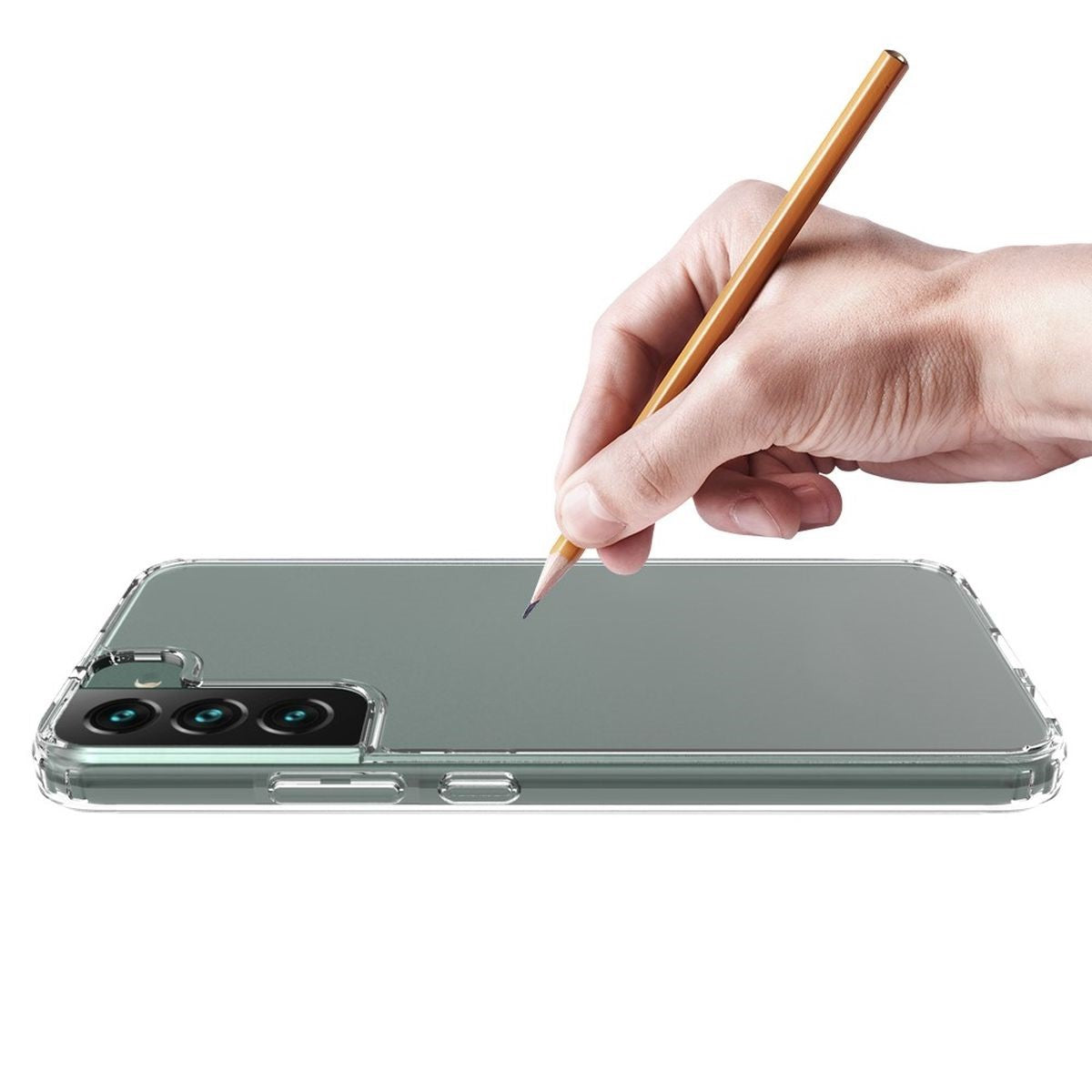 Hülle für Samsung Galaxy S22+ (Plus) Handy Cover Hybrid Silikon Case Bumper Klar
