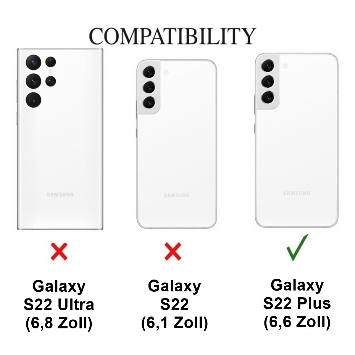 Hülle für Samsung Galaxy S22+ (Plus) Handy Cover Hybrid Silikon Case Bumper Klar