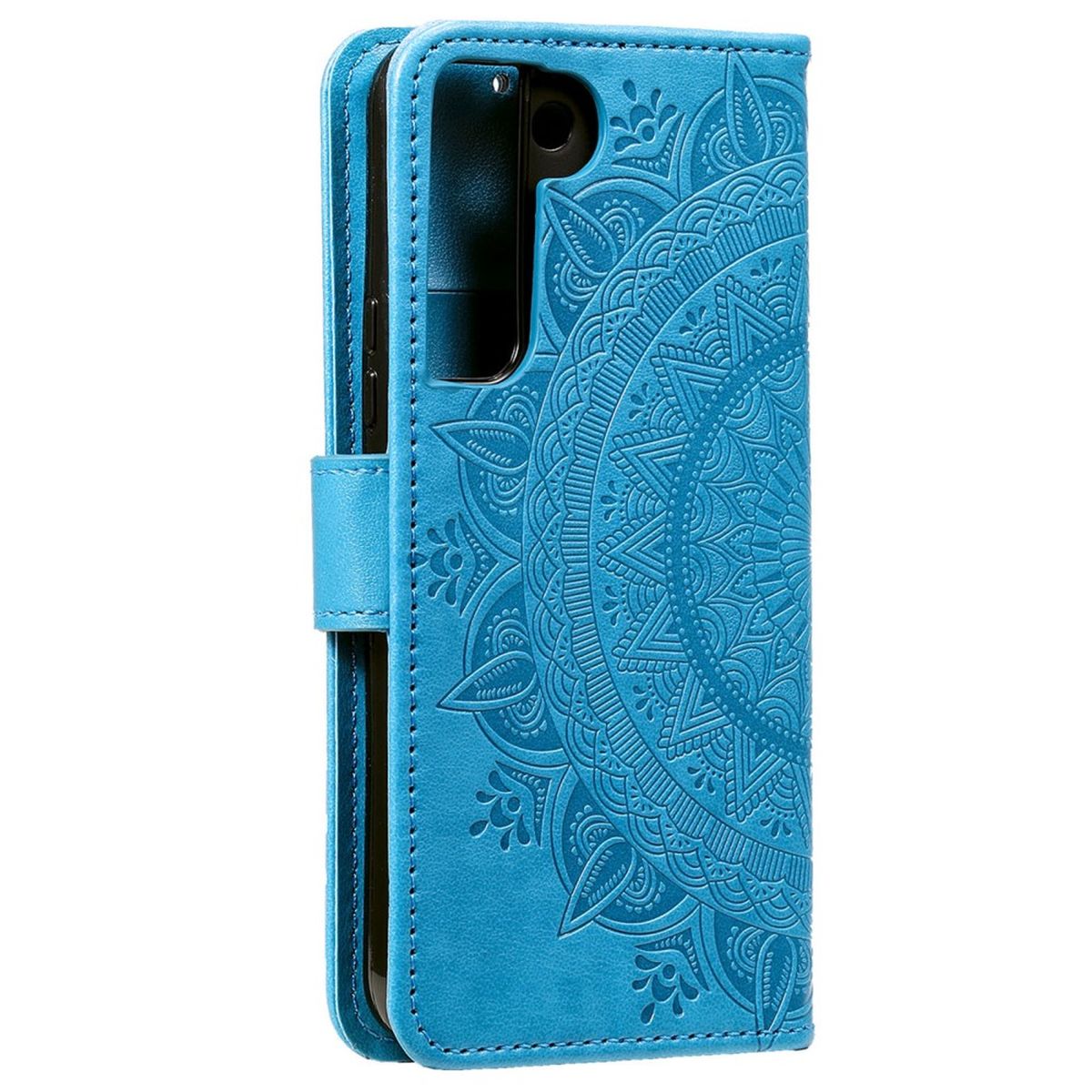 Hülle für Samsung Galaxy S22+ (Plus) Handyhülle Flip Case Cover Mandala Blau
