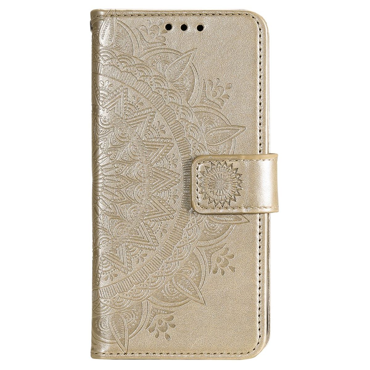Hülle für Samsung Galaxy S22+ (Plus) Handyhülle Flip Case Cover Mandala Gold