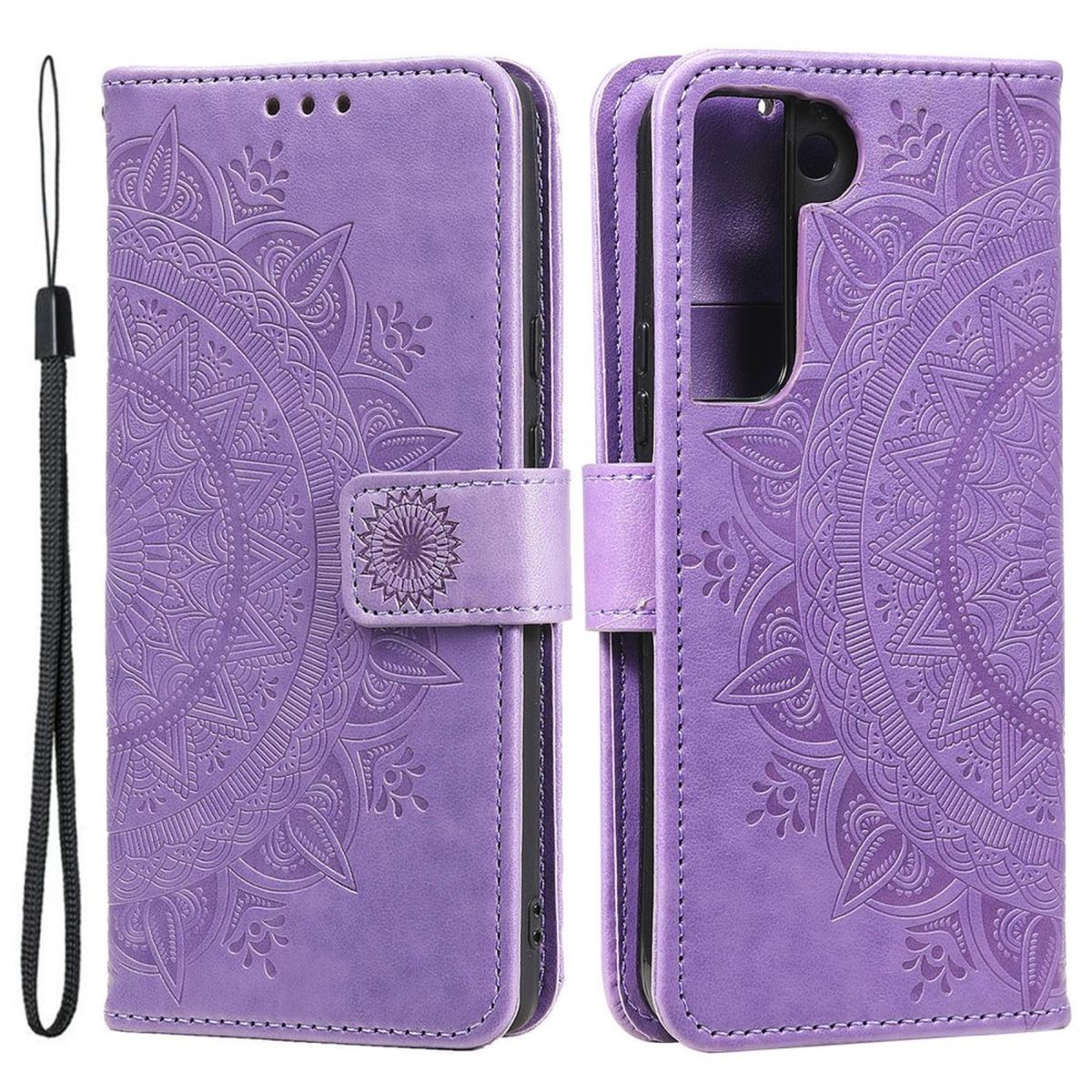 Hülle für Samsung Galaxy S22+ (Plus) Handyhülle Flip Case Cover Mandala Lila