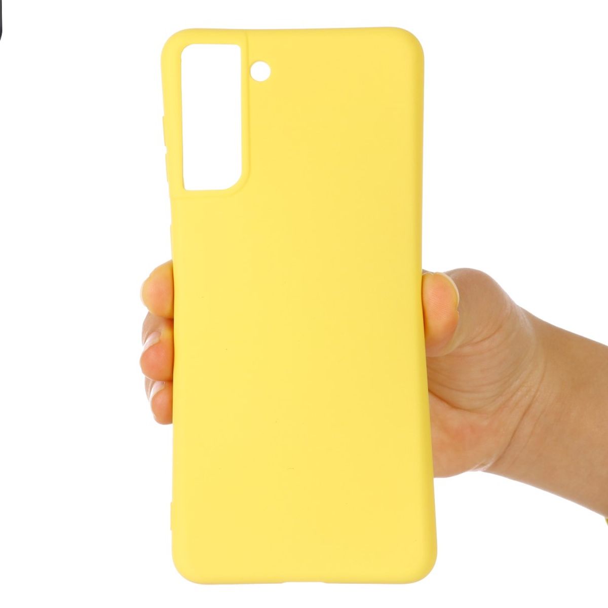 Hülle für Samsung Galaxy S22+ (Plus) Handyhülle Silikon Case Cover Matt Gelb